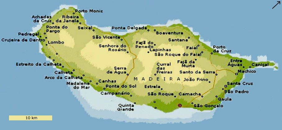 Kort over Madeira