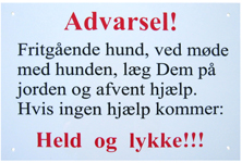 "Advarsel" skilt