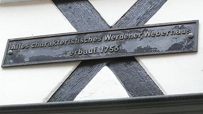 Altes charakterisches Werdener Weberhaus erbaut 1756